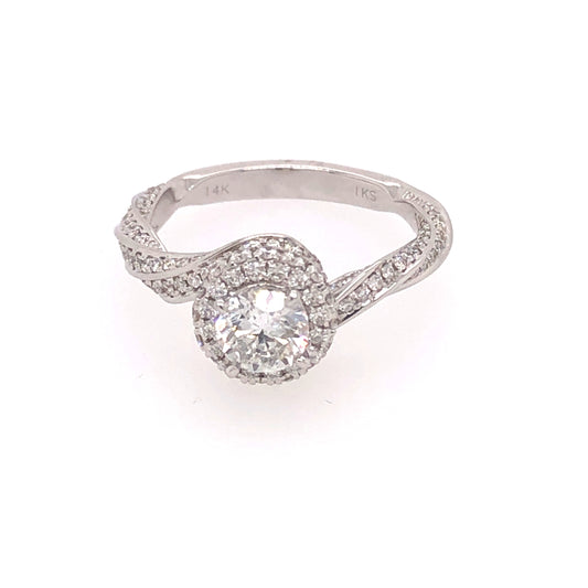 14K WG 1.25 CTW DIAMOND ROUND ENGAGEMENT RING