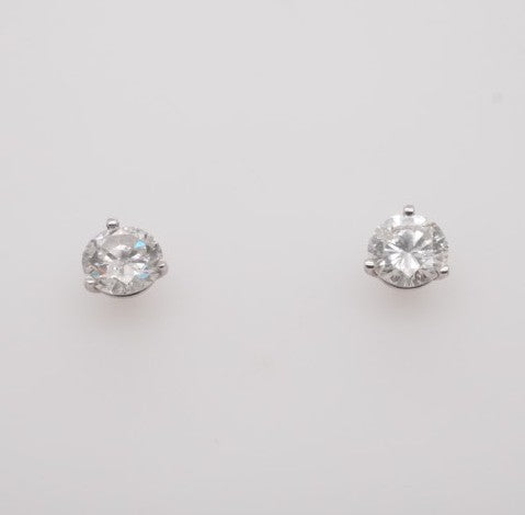 14K WG ROUND DIAMOND STUDS 2.50CTW I2/I