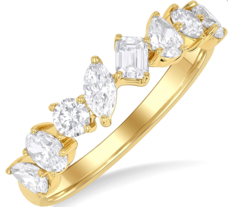 14KY 1.10CT MIXED FANCY SHAPE  BAND