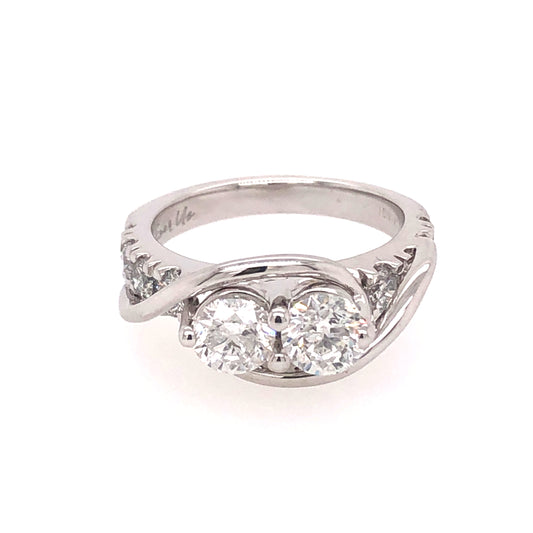 14K WG 2.0 CTW DIAMOND 1.12 CT CENTER TWIST ENGAGEMENT RING