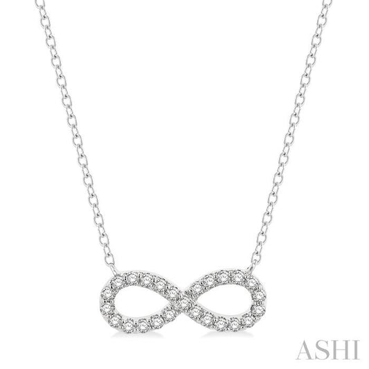 14K WG DIAMOND INFINTY PETITE PENDANT 0.10CTW