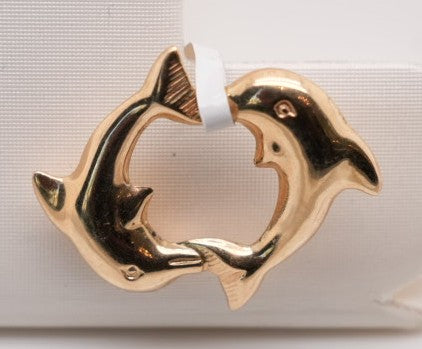 14K YG DOLPHINS CHARM