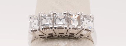 PLATINUM ASSCHER DIAMOND BAND 1.43CTW
