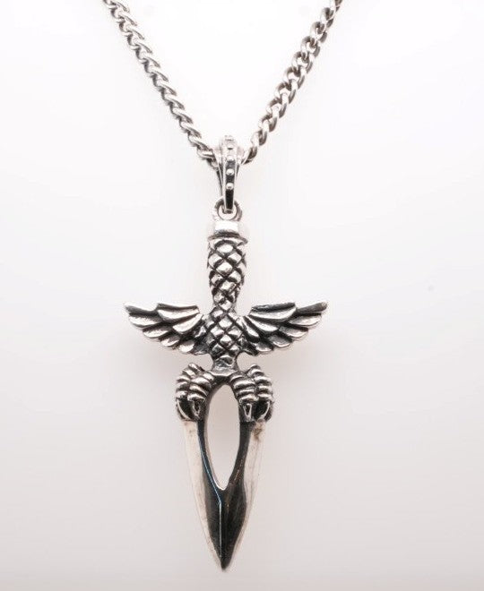 925 KING BABY TALON DAGGER PENDANT W/ CHAIN 24 IN.
