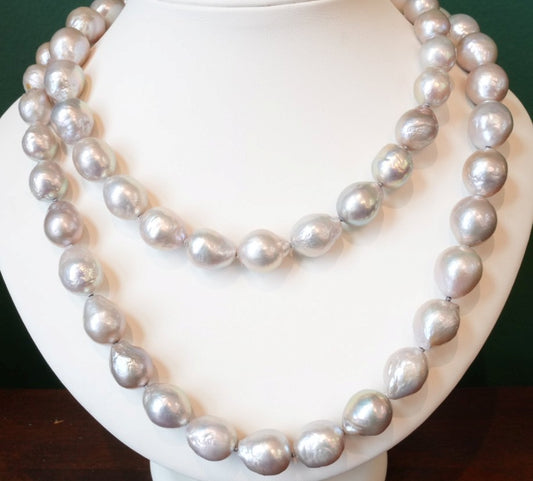 SS 11-14MM GRAY MING CLASSIC NECKLACE