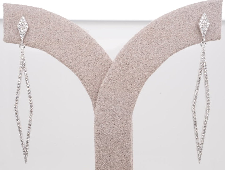 LADIES 14KW DROP EARRINGS 0.40CTW