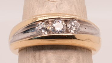 14K YG 0.75 CTW DIAMOND MEN'S BAND