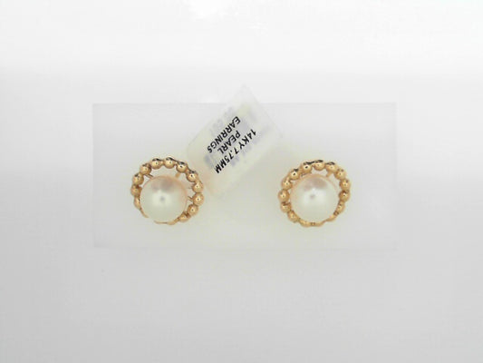 14KY 7.75MM PEARL EARRINGS ESTATE