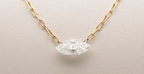 14KYG MARQUISE NECKLACE 1.06CTW