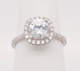 18KW ROUND HALO THIN PAVE SEMI 0.46CTW