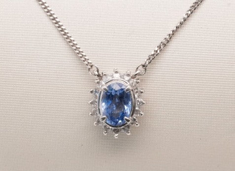 LDS PLAT NECKLACE TANZ 1.11CTW & DIAMOND0.25CTW