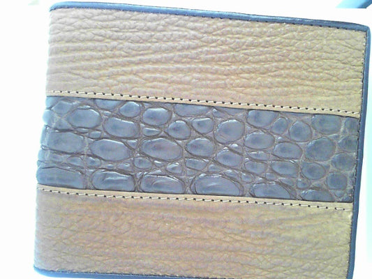 SLIM FOLD WALLET - SHARK/CROCODILE BROWN
