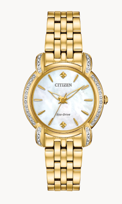 CITIZEN LADIES ECO WR50 SSG BRAC WHT