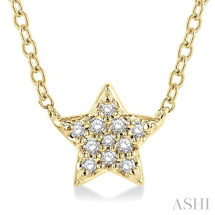 14K YG DIAMOND STAR PETITE PENDANT 0.08CTW