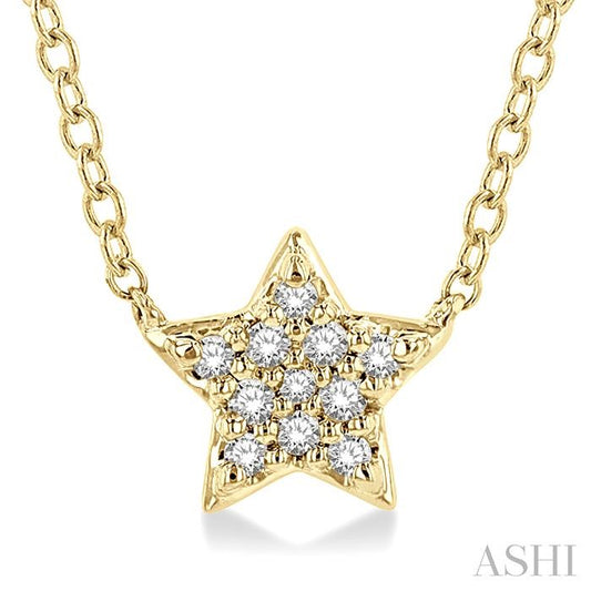 14K YG DIAMOND STAR PETITE PENDANT 0.08CTW