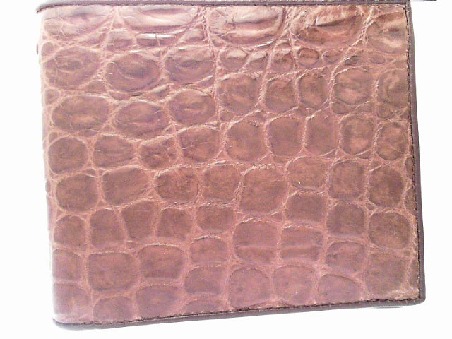 SLIM FOLD WALLET - CROCODILE BROWN