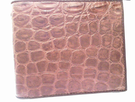 SLIM FOLD WALLET - CROCODILE BROWN