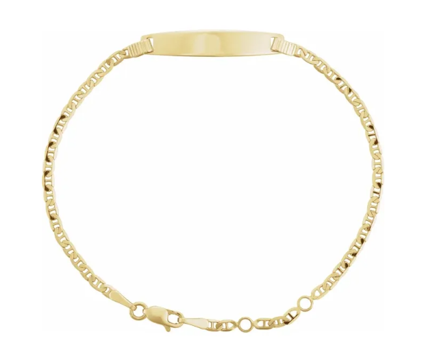 14K Yellow Anchor Identification 6-7" Bracelet