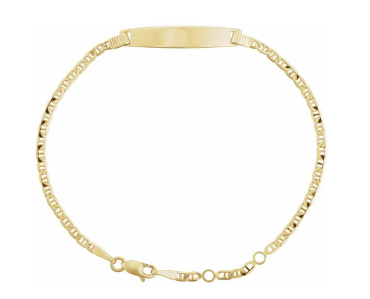 14K Yellow Anchor Identification 6-7" Bracelet