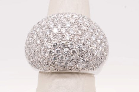 CLEARANCE- ESTATE LADIES 18KW DIAMOND DOME RING