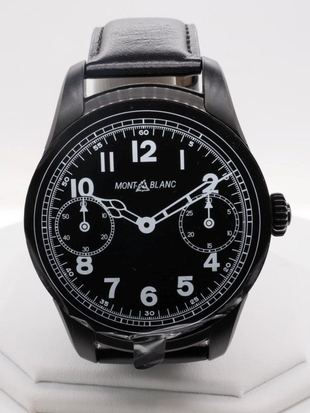 ND MENS BLK LEATHER MONT BLONC SMART WATCH