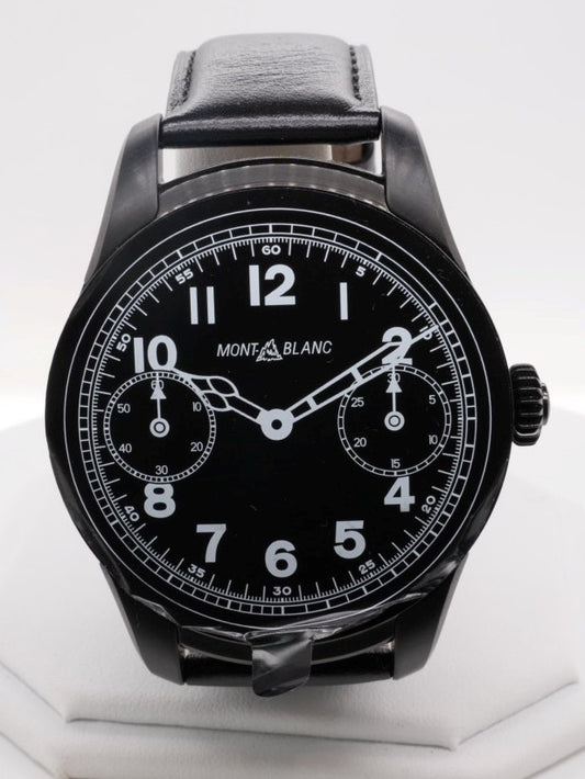 ND MENS BLK LEATHER MONT BLONC SMART WATCH