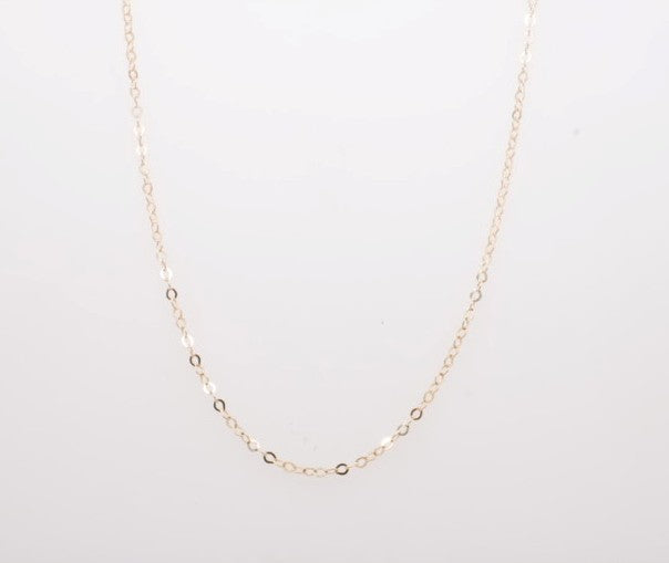 14K YG 1MM DIAMOND CUT CABLE CHAIN 18" WITH 16" LOBSTER CLASP