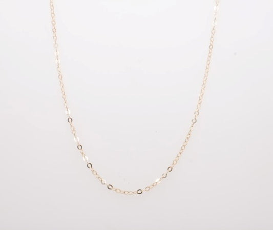 14K YG 1MM DIAMOND CUT CABLE CHAIN 18" WITH 16" LOBSTER CLASP
