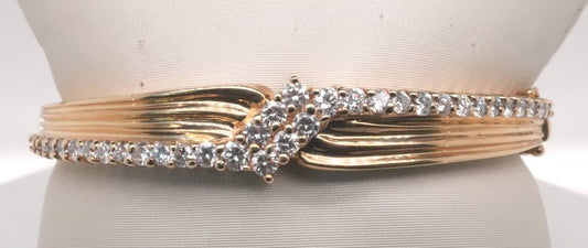 14KY DIAMOND BANGLE APX 3CTW