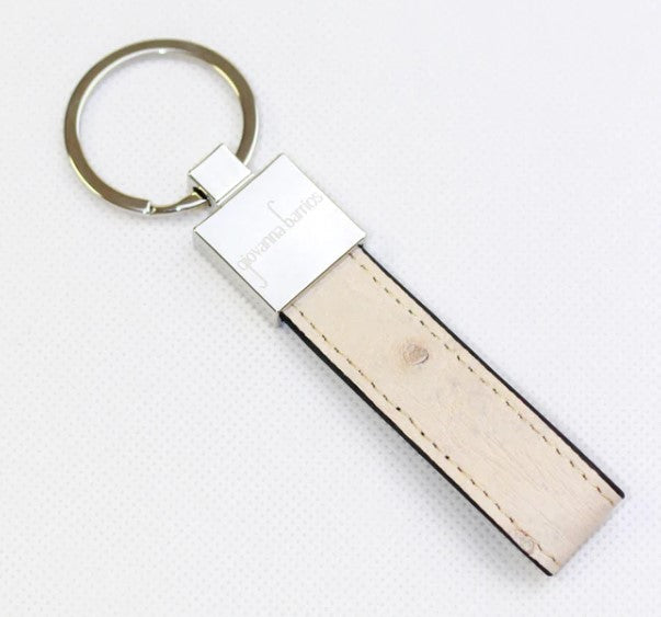 KEY HOLDER OSTRICH - LIGHT TAN