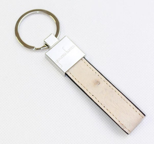 KEY HOLDER OSTRICH - LIGHT TAN