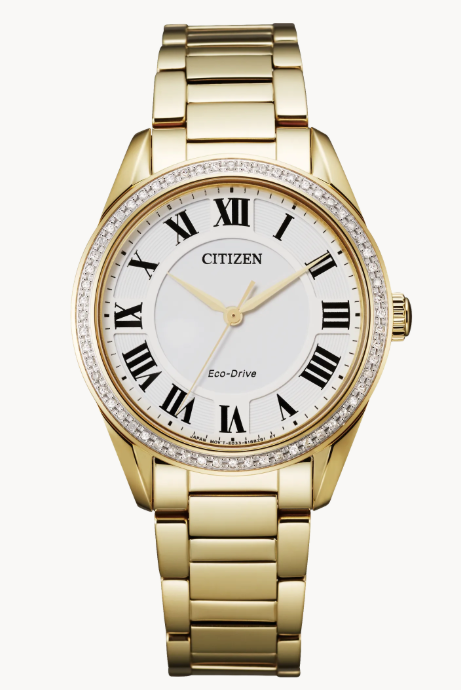 CITIZEN LADIES ECO WR50 SSG BRAC WHT