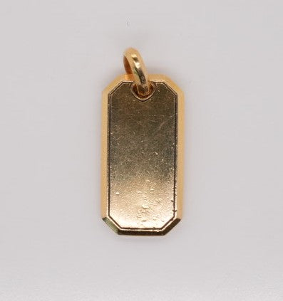 ESTATE 18K YG DAVID YURMAN ELONGATED DOG TAG 28X14MM