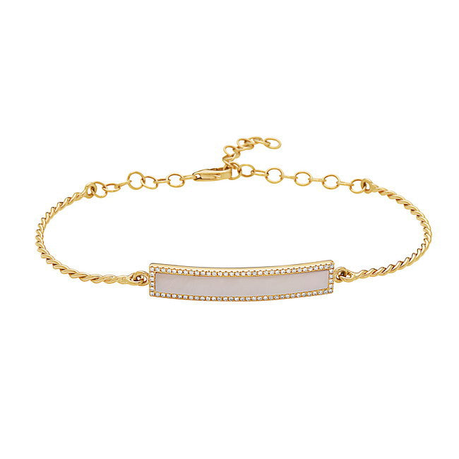 LADIES 14KYG MOP BRACELET D=0.17CTW MOP=1.66CTW