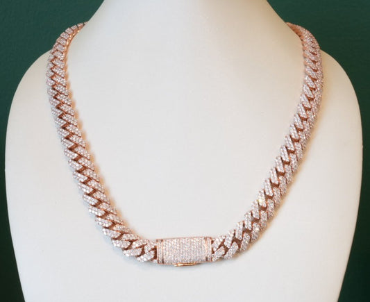 10KT 23"  30CTW DIA CUBAN LINK CHAIN