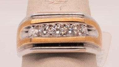 14K TT 0.50 CTW DIAMOND MEN'S RING