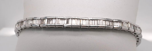 LADIES 18K WHITE GOLD BGTS DIAMOND BRACELET APX 7.30CTW