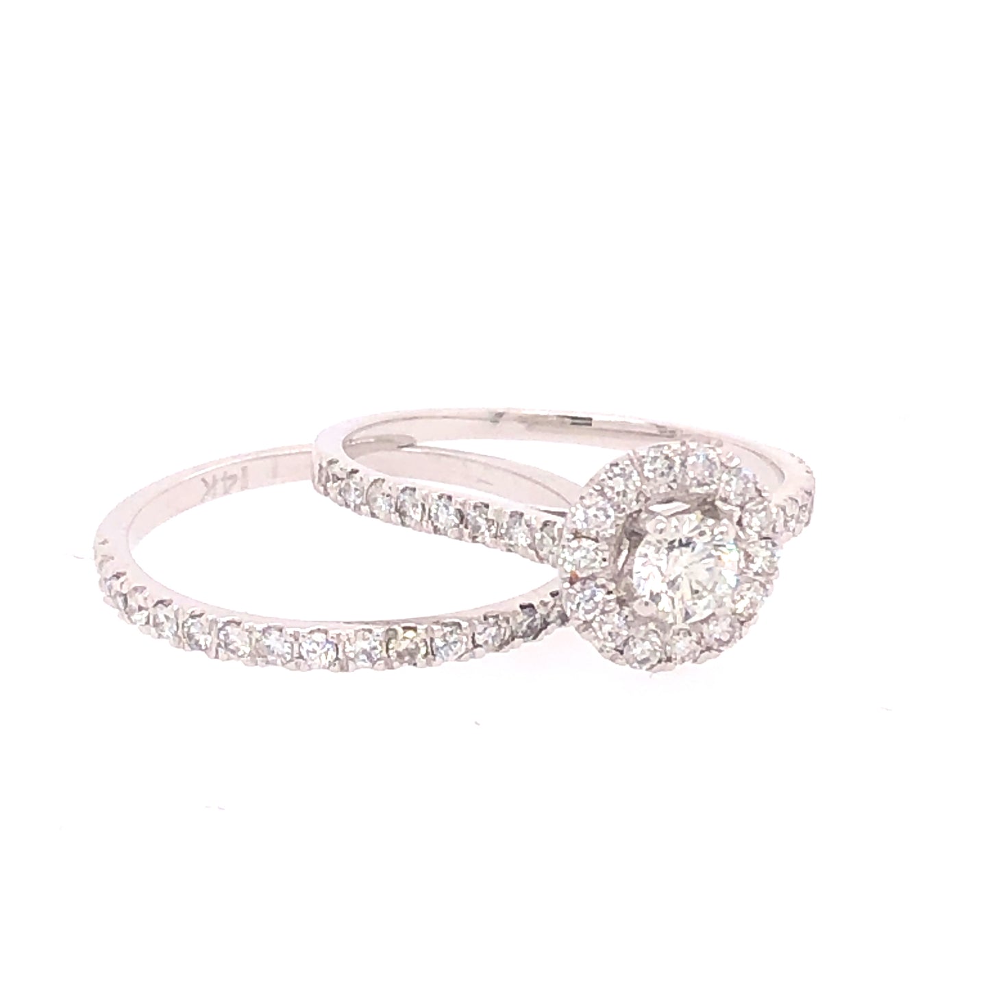 14K WG 0.8 CTW, 0.25 CTW CENTER STONE, 0.19 CTW BAND