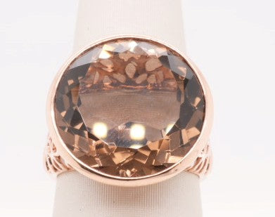 EFFY 14K RG 15.86 CT SMOKY QUARTZ RING