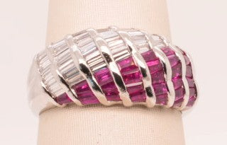 PLATINUM RUBY 1.35CTW DIAMOND 0.83CTW RING