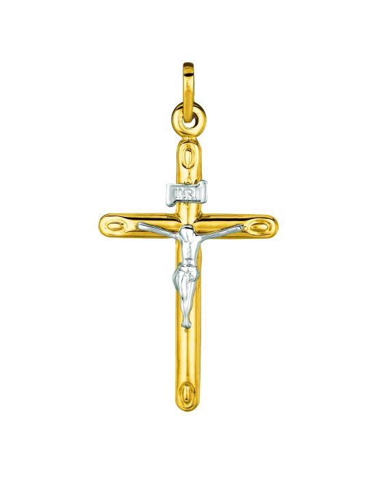 14K TT CRUCIFIX