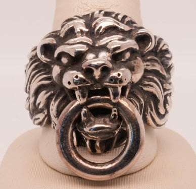 925 KING BABY LION'S HEAD RING SIZE 13