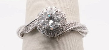 14K WG 1.25 CTW DIAMOND ROUND ENGAGEMENT RING