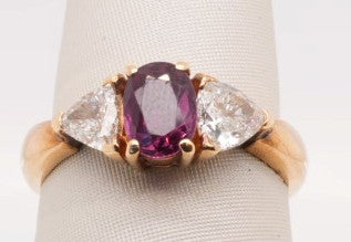 LADIES 18KY RING RUBY 0.96CTW DIA 0.67CTW