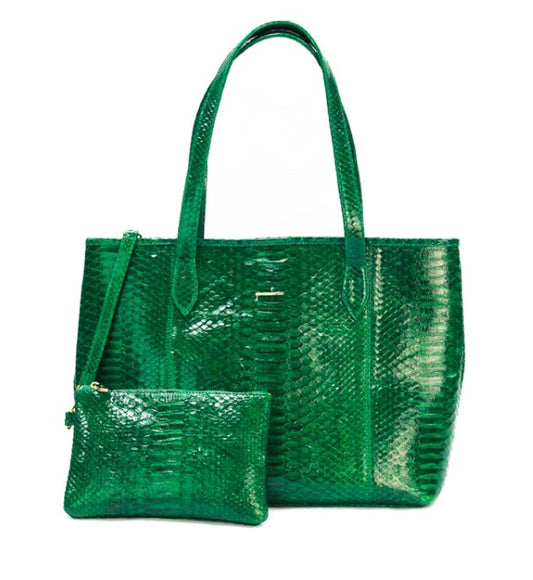 AMELIA TOTE - PYTHON GREEN