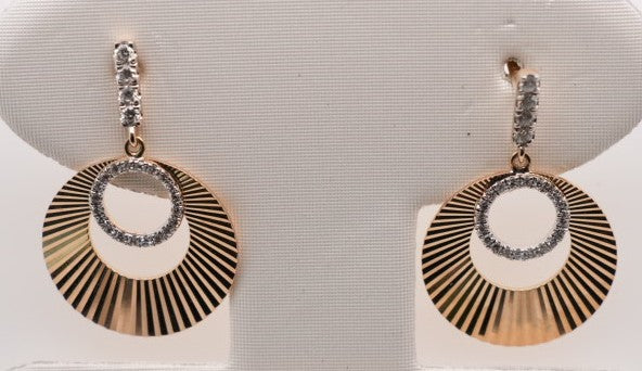 LADIES 14K YG DIAMOND FASHION EARRINGS 0.22CTW