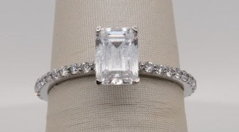 LADIES 14K WG DIAMOND SEMI