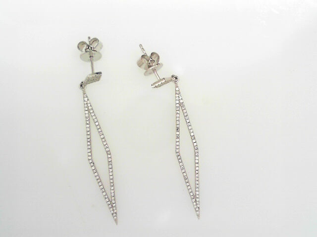 LADIES 14KW DROP EARRINGS 0.40CTW