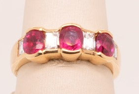 LADIES 18K YG RUBY 1.53CTW DIAM 0.60CTW