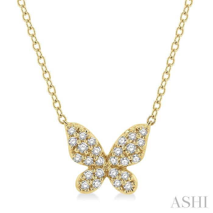 14K YG DIAMOND BUTTERFLY PETITE PENDANT 0.15CTW